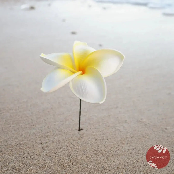 Golden Plumeria Flower Ear Stick - Made in Hawaii