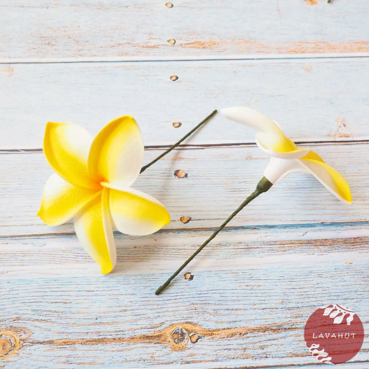 Golden Plumeria Flower Ear Stick - Made in Hawaii