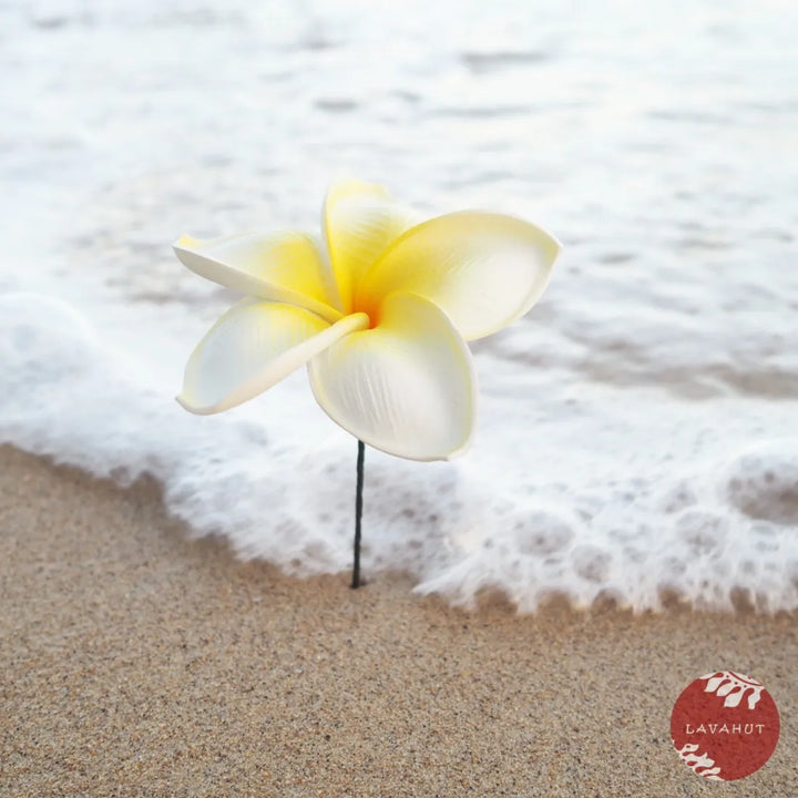 Golden Plumeria Flower Ear Stick - Made in Hawaii