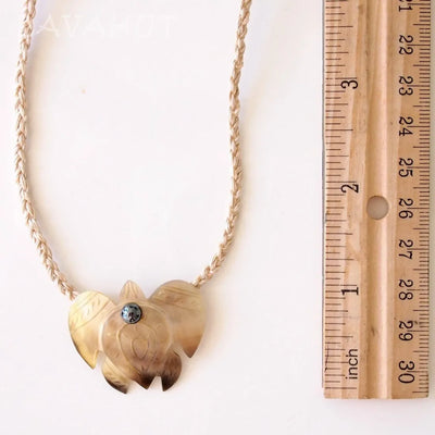 Golden Turtle ’honu’ Mother Of Pearl Hawaiian Necklace - Made In Hawaii