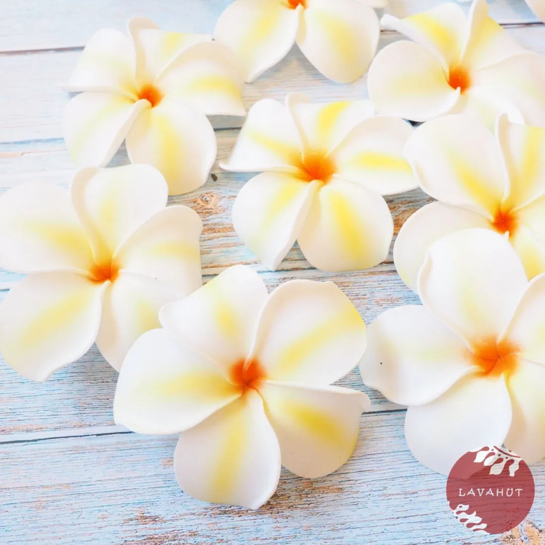 Golden Yellow Lucky Plumeria Flower Hair Clip - Made in Hawaii