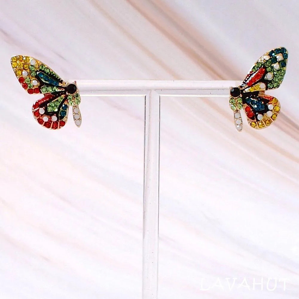 Green Butterfly Dream Studded Earrings - Made In Hawaii
