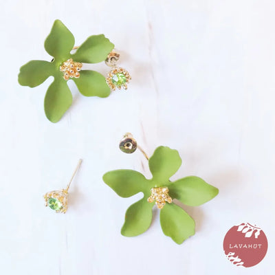 Green Lucky Charms Floral Earrings - Made In Hawaii