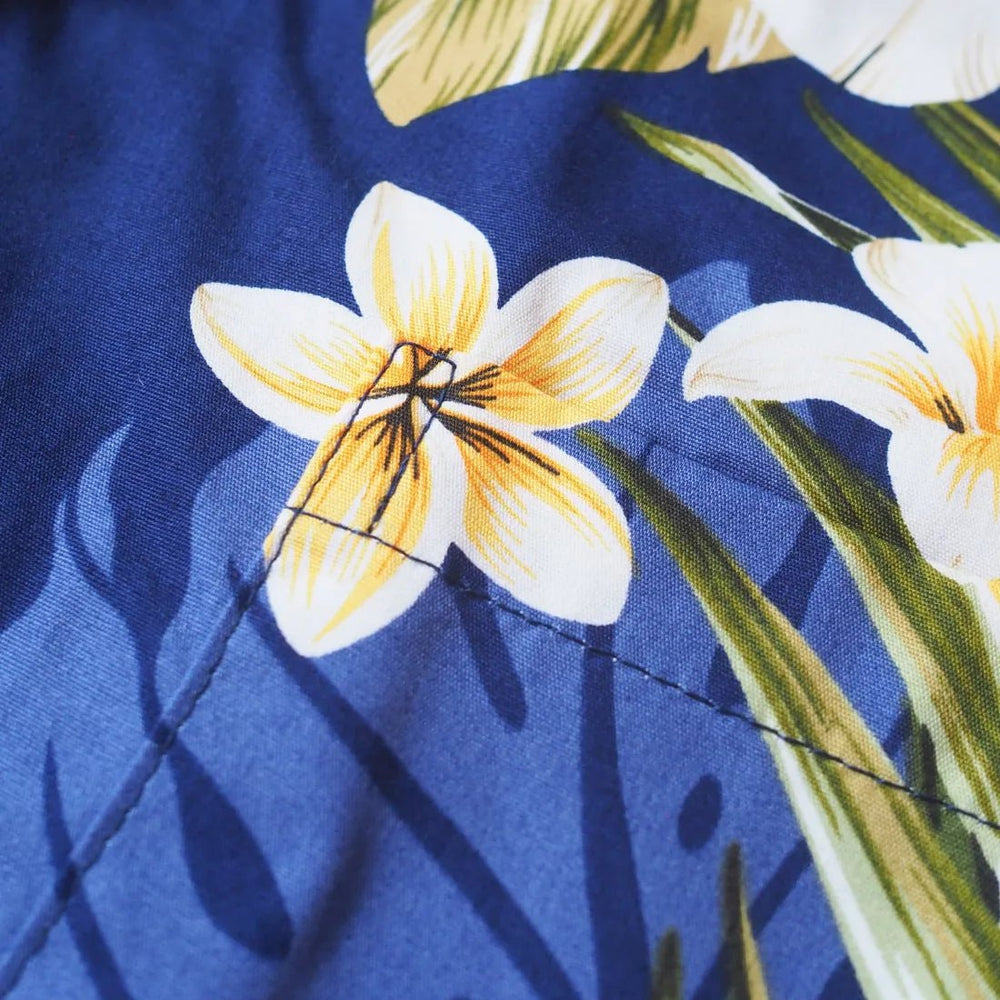 Hamakua Blue Hawaiian Border Shirt – Authentic Hawaiian Border Men's Shirts by Lavahut