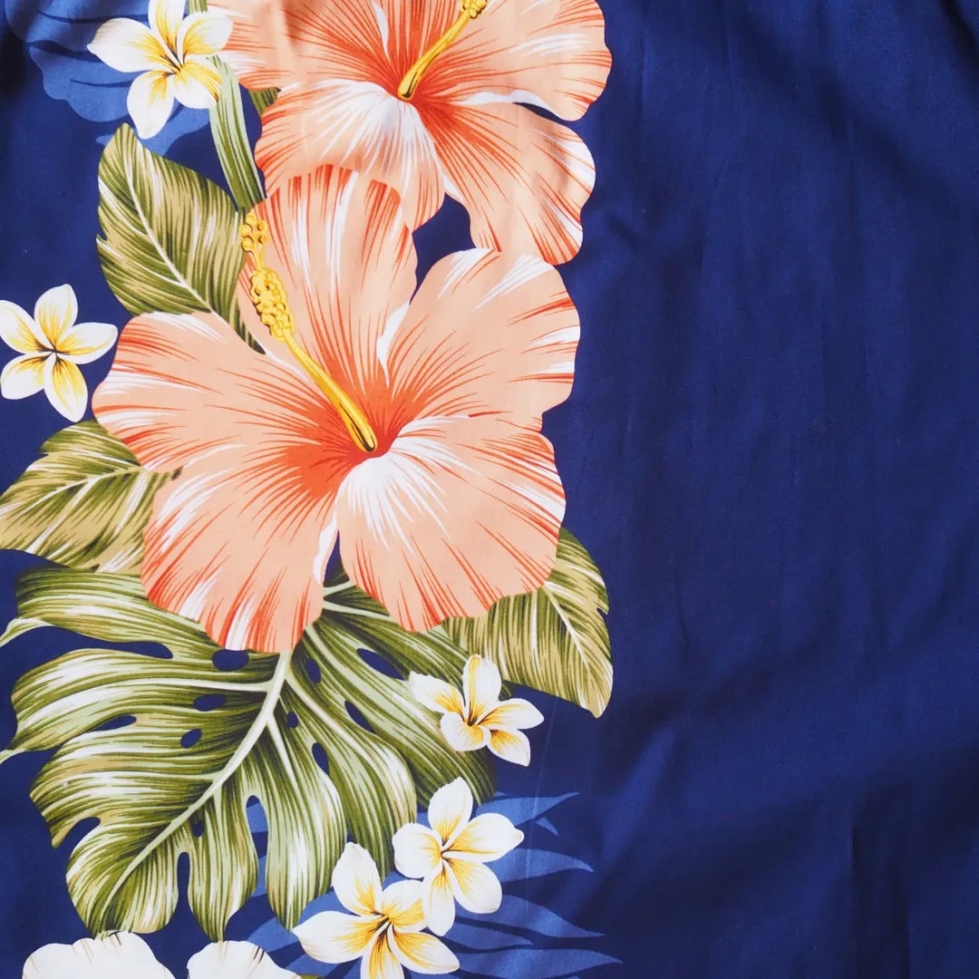 Hamakua Blue Hawaiian Border Shirt - Made in Hawaii