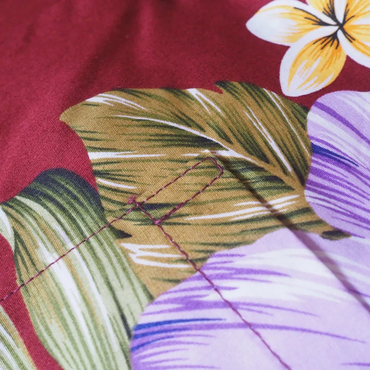 Hamakua Red Hawaiian Border Shirt - Made in Hawaii