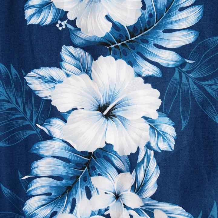 Hanalei Blue Hawaiian Cotton Fabric by the Yard - Made in Hawaii