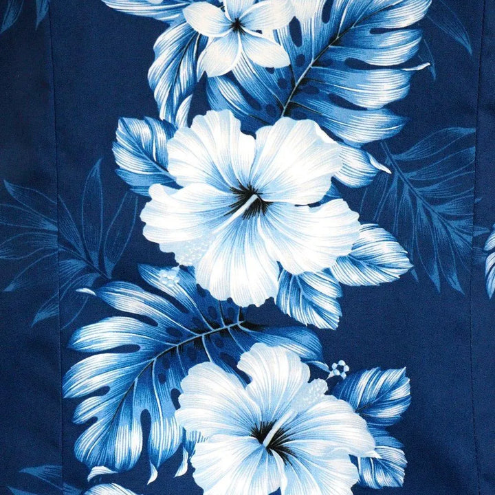 Hanalei Blue Hawaiian Cotton Fabric by the Yard - Made in Hawaii