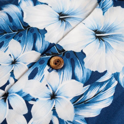 Hanalei Blue Hawaiian Cotton Shirt - Made In Hawaii