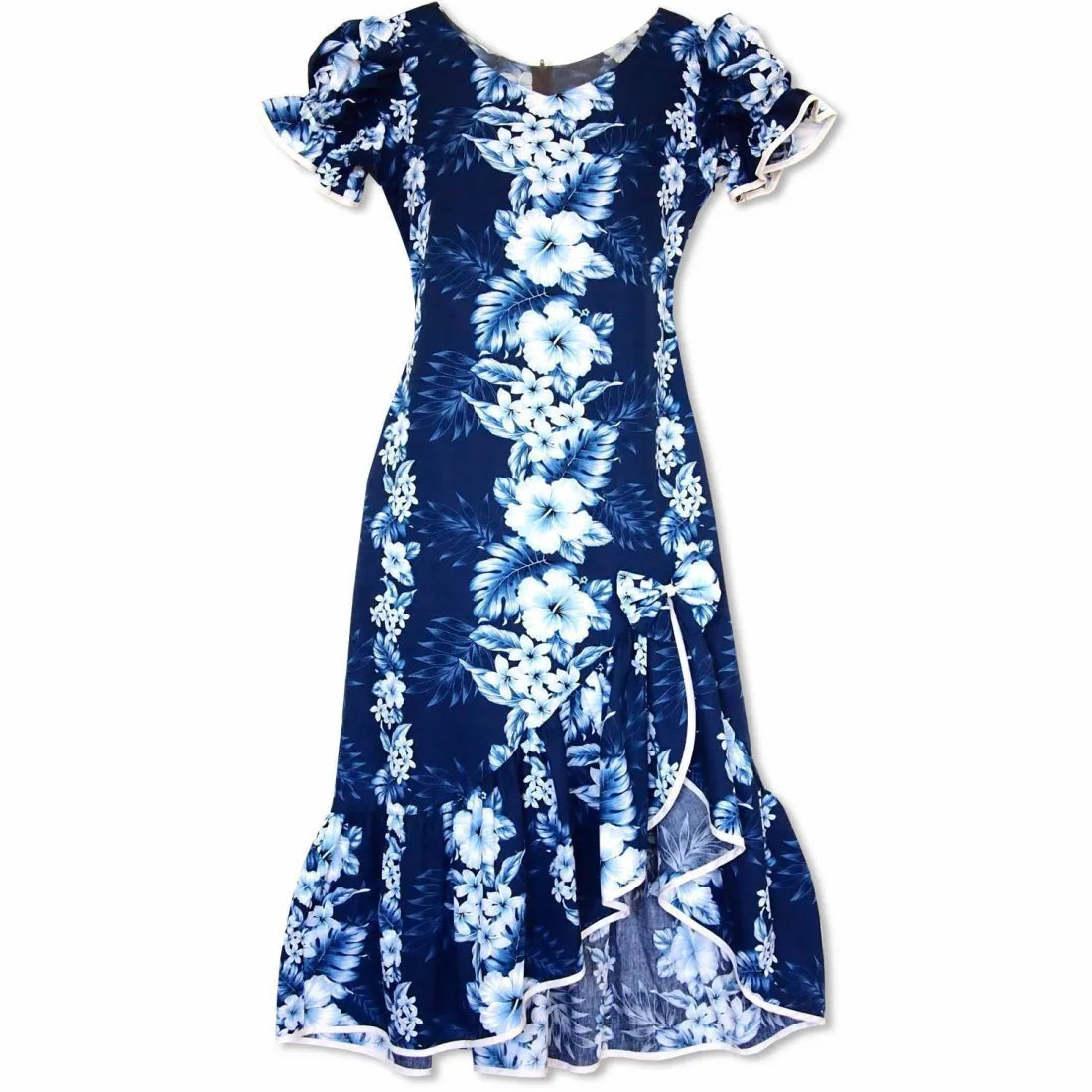 Hanalei Blue Makani Hawaiian Muumuu Dress - Made In Hawaii