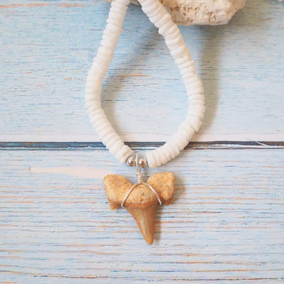 Hanalei Fossil Shark Tooth Necklace - Made in Hawaii