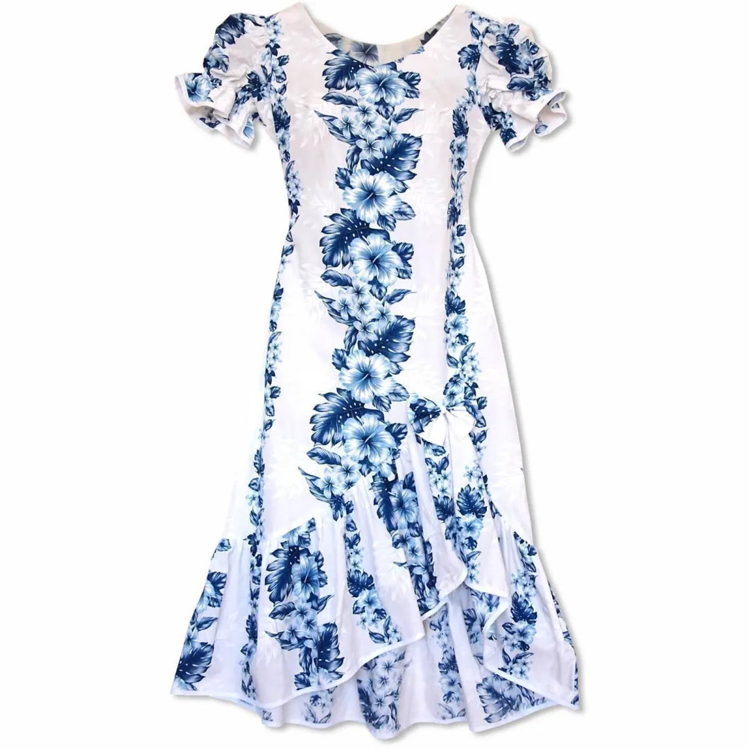 Hanalei White Makani Hawaiian Muumuu Dress - Made in Hawaii