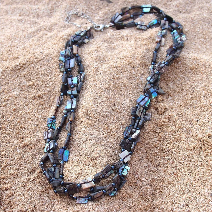 Hanauma Black Mother-of-pearl Hawaiian Necklace - Made in Hawaii