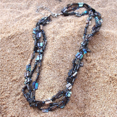 Hanauma Black Mother - of - pearl Hawaiian Necklace - Made In Hawaii