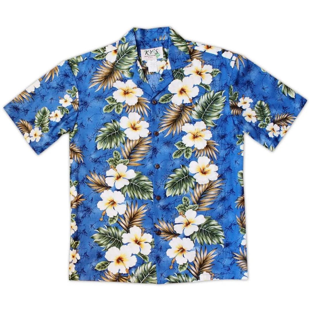 Hanauma Blue Hawaiian Cotton Shirt – Authentic Hawaiian Cotton Men's Shirts by Lavahut