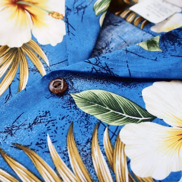 Hanauma Blue Hawaiian Cotton Shirt – Authentic Hawaiian Cotton Men's Shirts by Lavahut