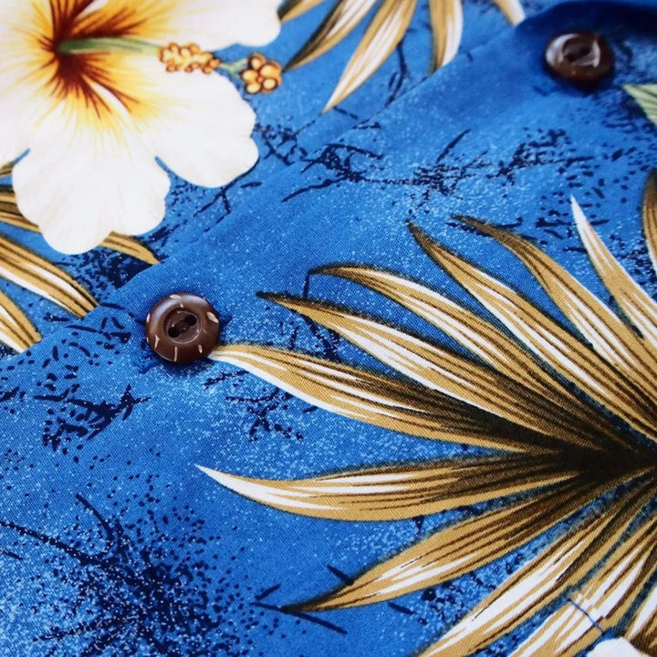 Hanauma Blue Hawaiian Cotton Shirt – Authentic Hawaiian Cotton Men's Shirts by Lavahut
