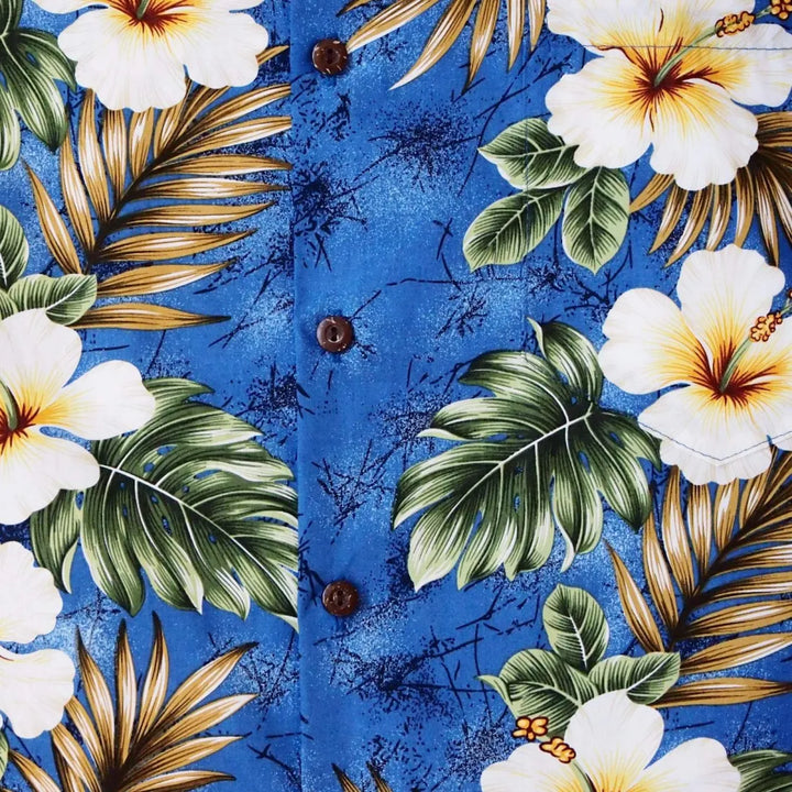 Hanauma Blue Hawaiian Cotton Shirt - Made in Hawaii