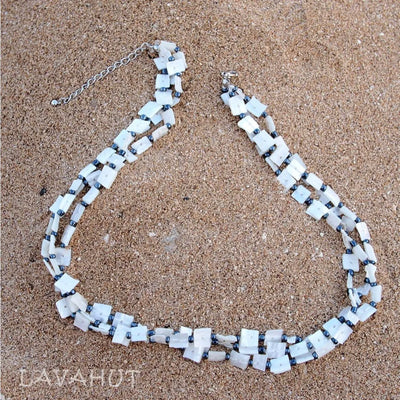 Hanauma White Mother - of - pearl Hawaiian Necklace - Made In Hawaii