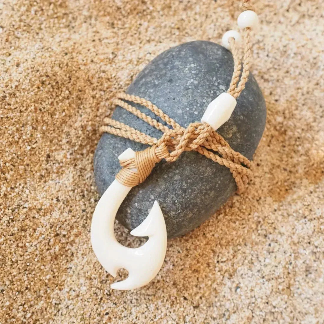 Hapuna Fish Hook Necklace Symbolizing Strength and Abundance – Lavahut Hapuna Fish Hook Necklace Symbolizing Strength and Abundance – Lavahut