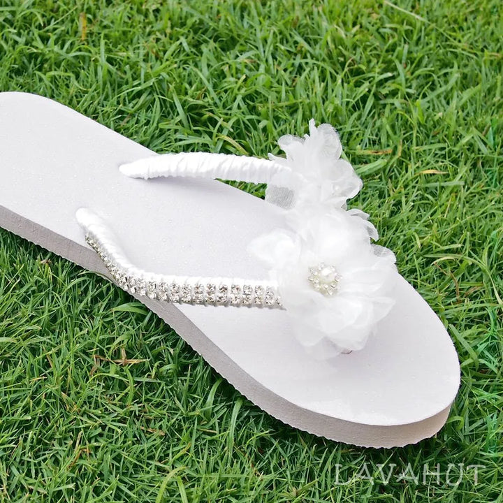 Harmony White Bridal Flip Flops - Made in Hawaii