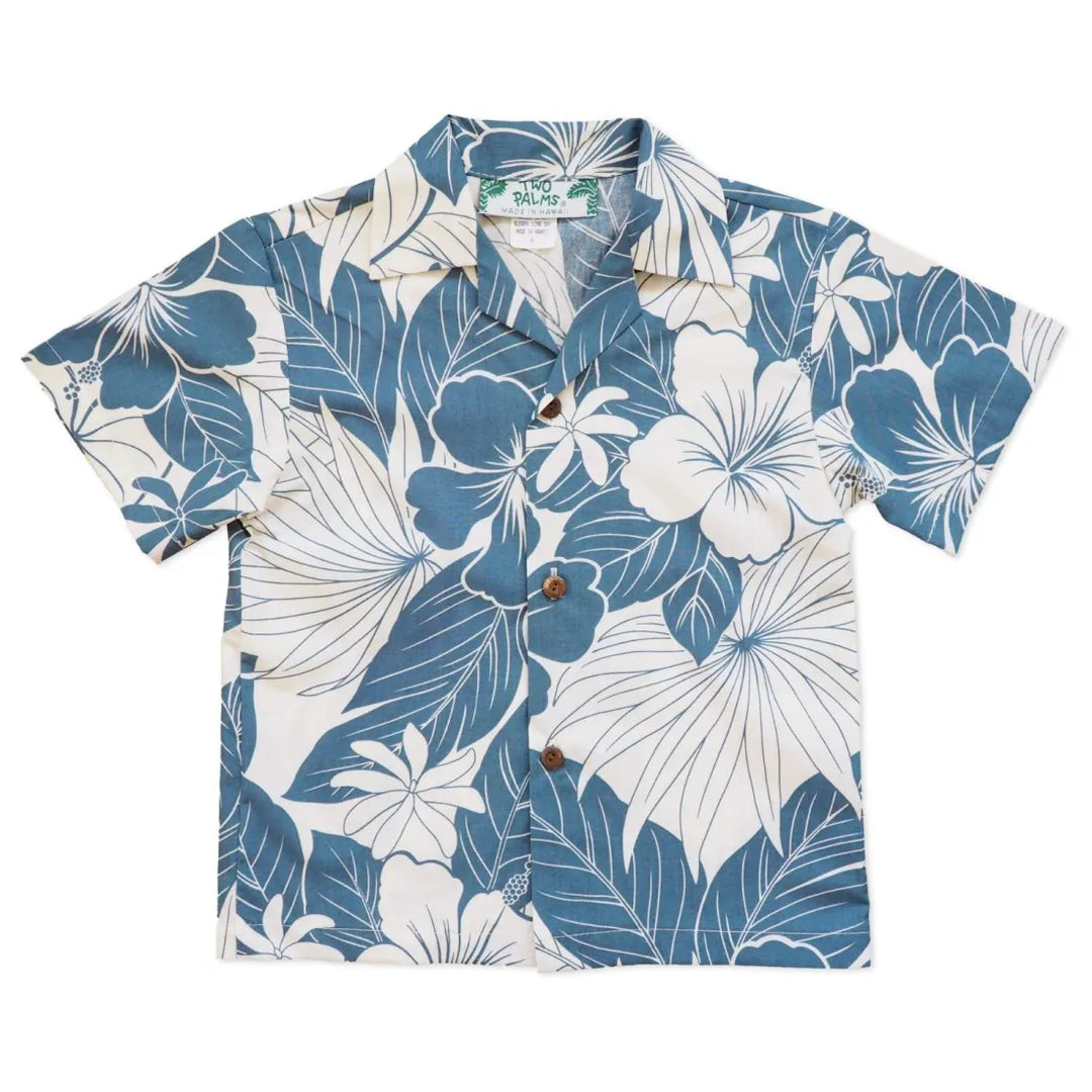 Haven Blue Hawaiian Boy Shirt - Made in Hawaii