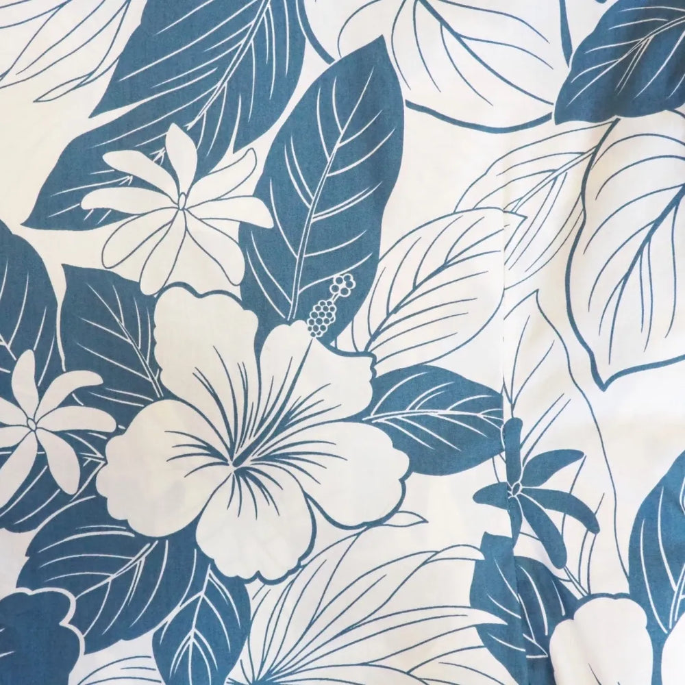 Haven Blue Hawaiian Cotton Fabric by the Yard - Made in Hawaii