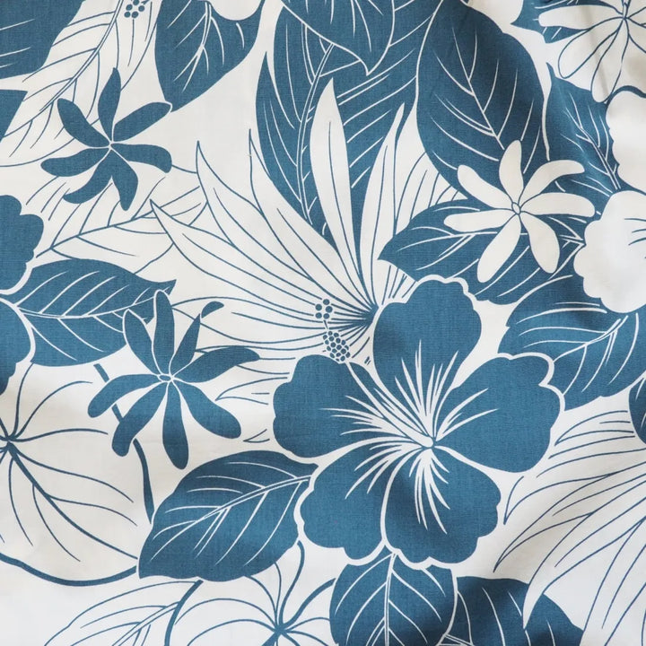 Haven Blue Hawaiian Cotton Fabric by the Yard - Made in Hawaii