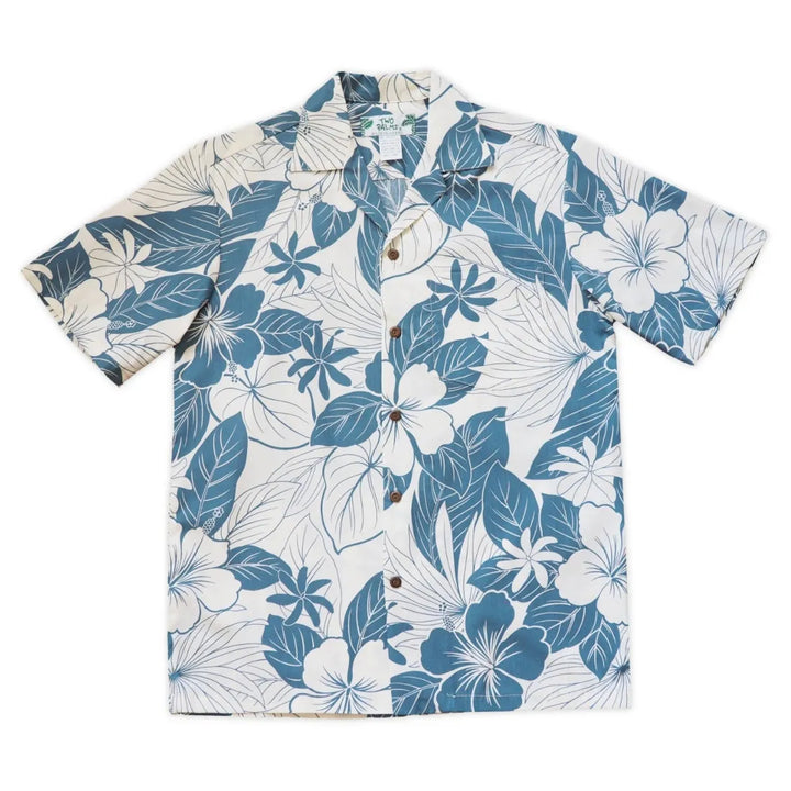 Haven Blue Hawaiian Cotton Shirt - Made in Hawaii