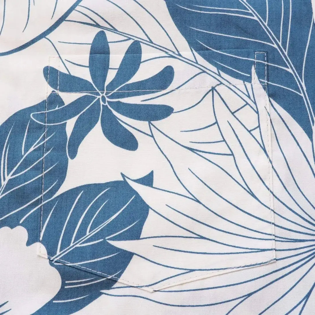 Haven Blue Hawaiian Cotton Shirt Made in Hawaii