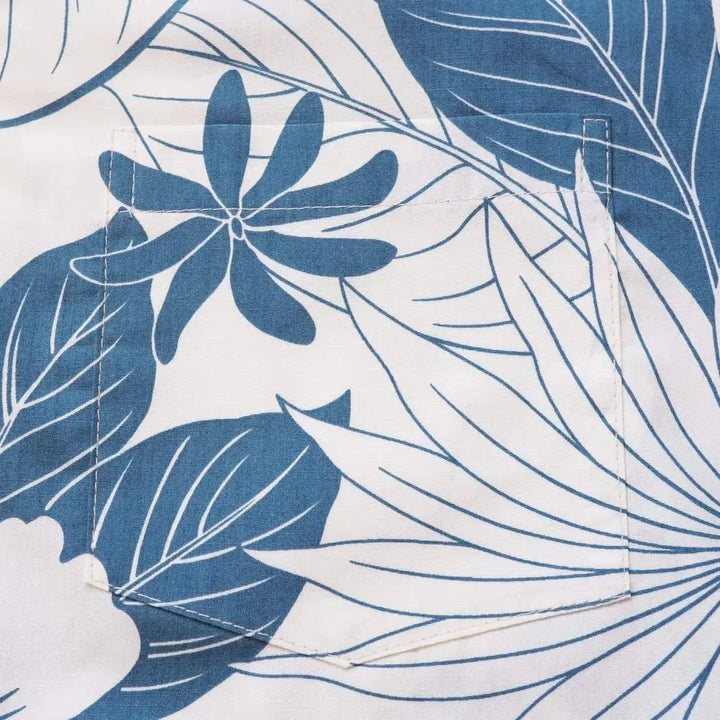Haven Blue Hawaiian Cotton Shirt Made in Hawaii