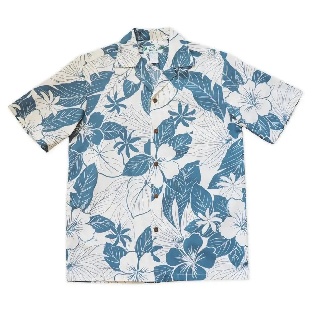 Haven Blue Hawaiian Cotton Shirt Made in Hawaii