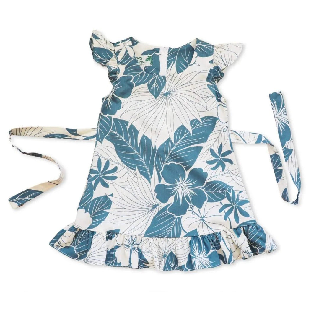 Haven Blue Hawaiian Girl Cotton Dress – Authentic Hawaiian Girl's Hawaiian Dresses by Lavahut