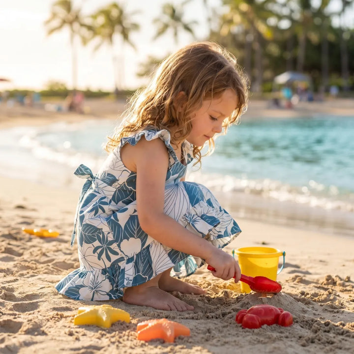 Haven Blue Hawaiian Girl Cotton Dress - Made in Hawaii