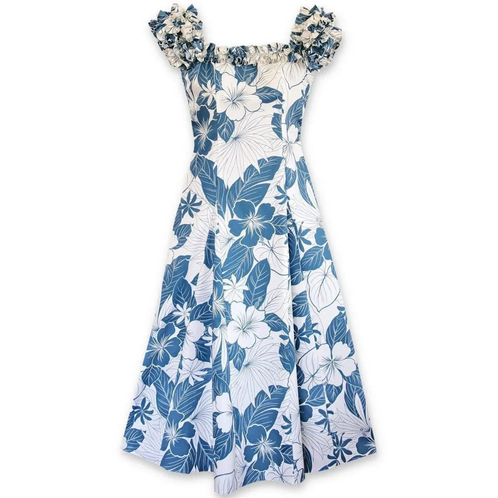Haven Blue Leilani Hawaiian Muumuu Dress – Authentic Hawaiian Women's Dress by Lavahut