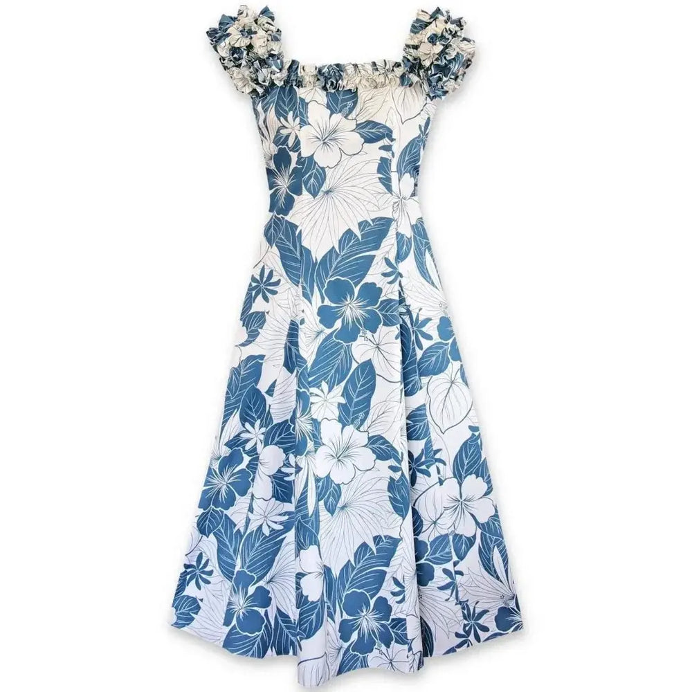 Haven Blue Leilani Hawaiian Muumuu Dress Made in Hawaii