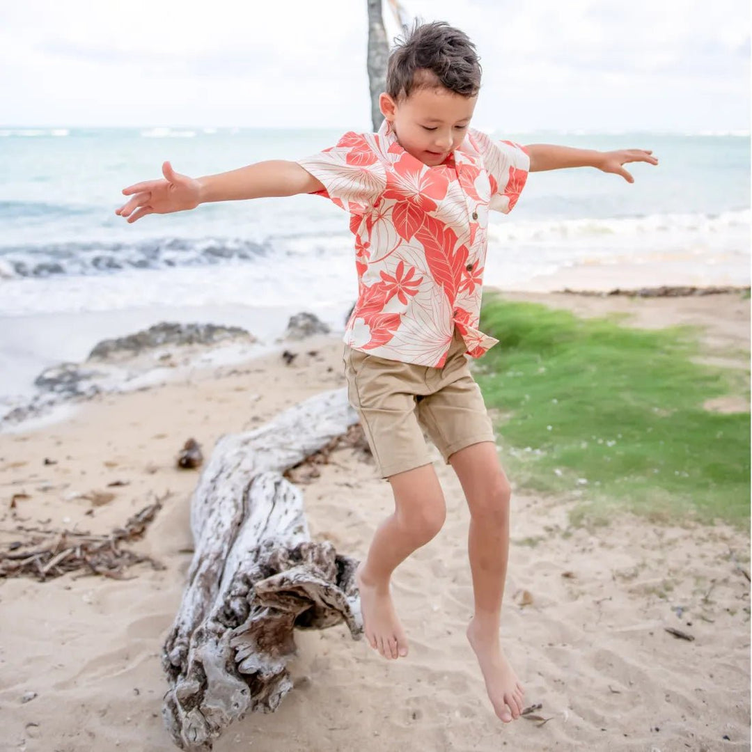 Haven Coral Hawaiian Boy Shirt – Authentic Hawaiian Boy's Hawaiian Shirts by Lavahut