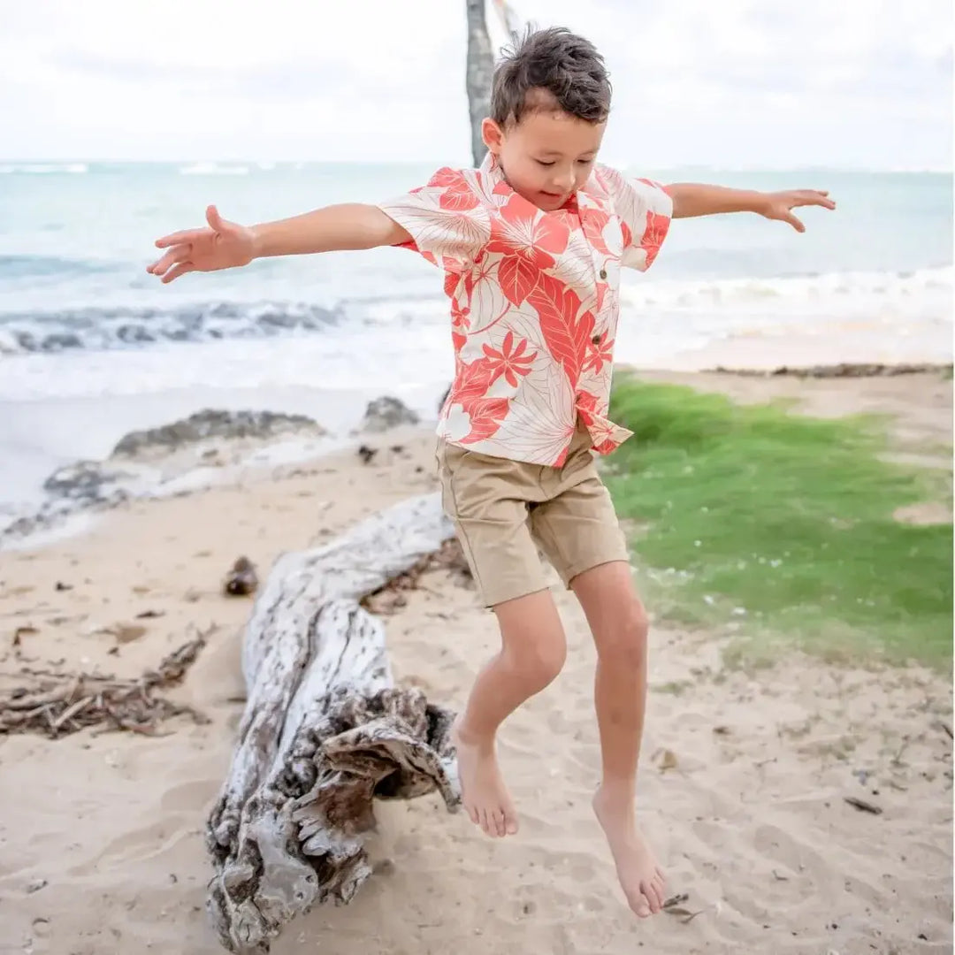Haven Coral Hawaiian Boy Shirt Made in Hawaii