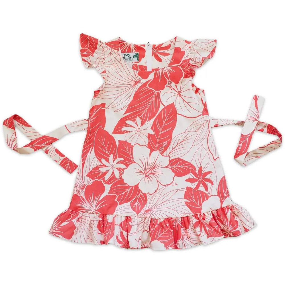 Haven Coral Hawaiian Girl Cotton Dress – Authentic Hawaiian Girl's Hawaiian Dresses by Lavahut