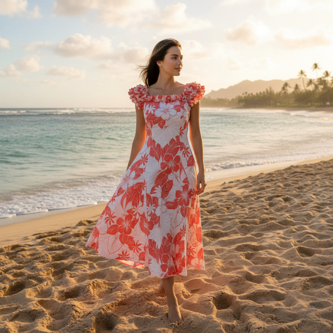 Haven Coral Leilani Hawaiian Muumuu Dress - Made in Hawaii