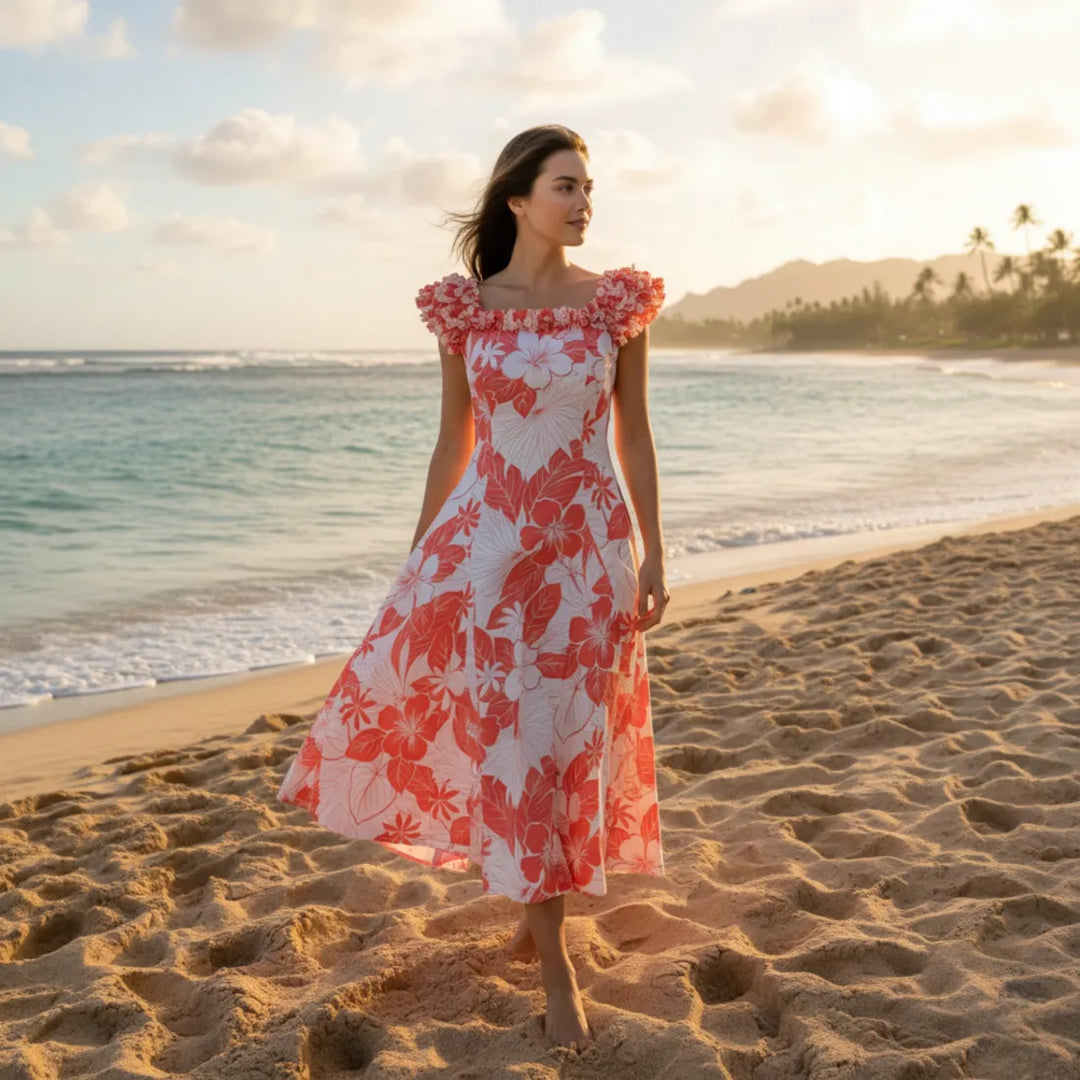 Haven Coral Leilani Hawaiian Muumuu Dress Online L / Coral Haven Coral Leilani Hawaiian Muumuu Dress Online L / Coral