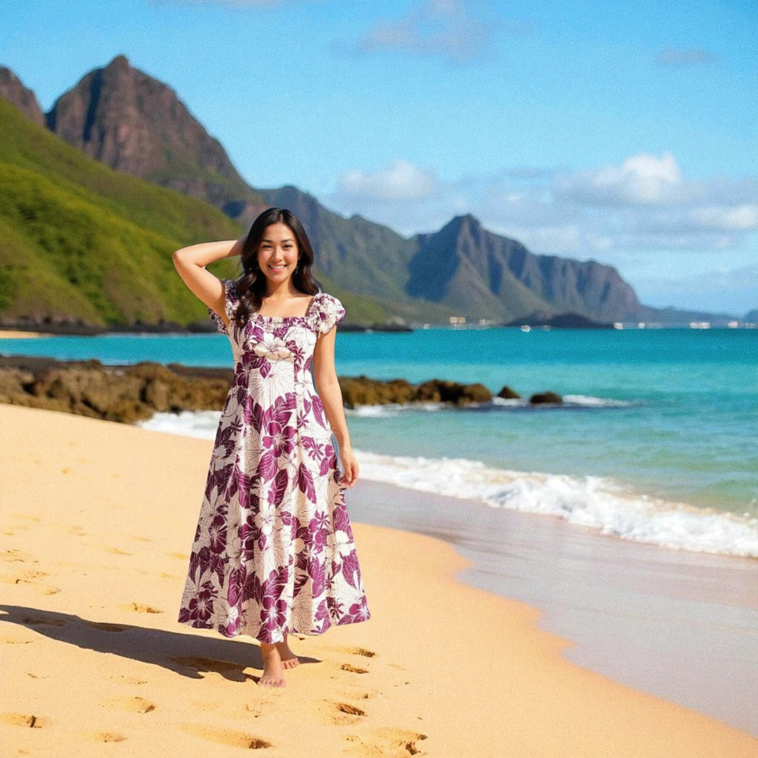 Haven Purple Leilani Hawaiian Muumuu Dress Made in Hawaii