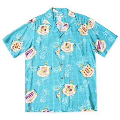 Hawaii Crest Aqua Hawaiian Rayon Shirt - Made