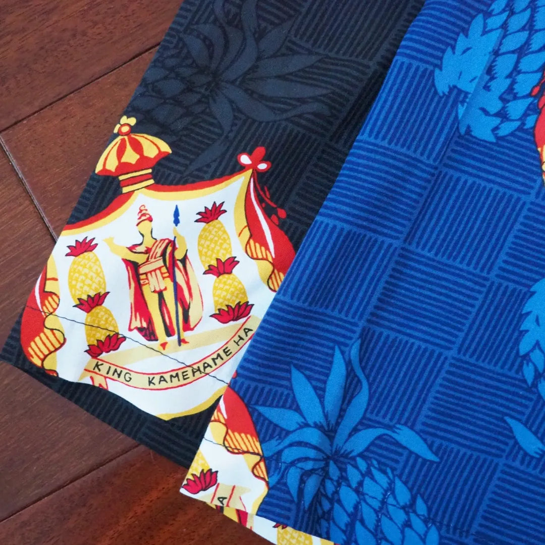 Hawaii Crest Blue Hawaiian Rayon Shirt - Made in Hawaii