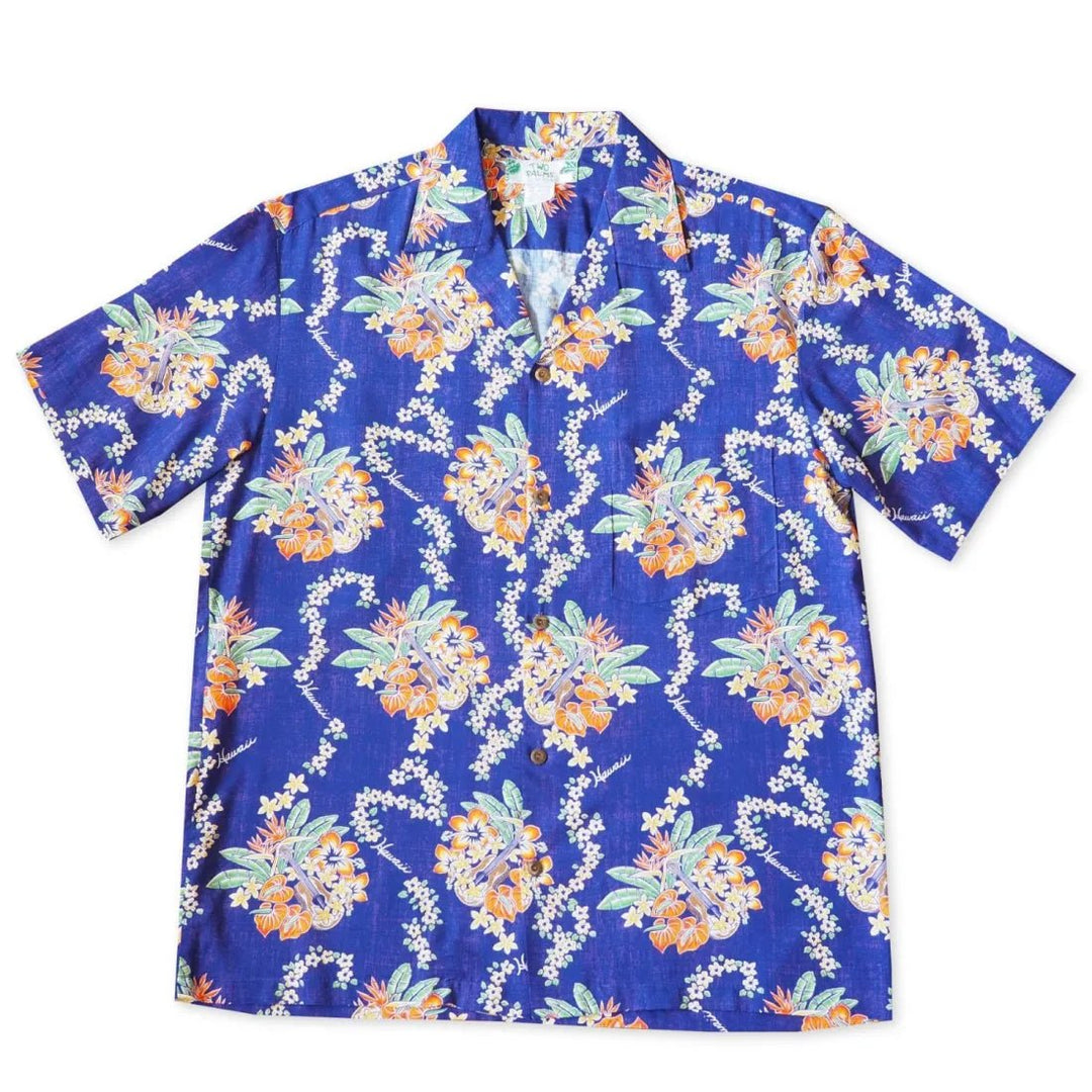 Hawaii Lei Purple Hawaiian Rayon Shirt – Authentic Hawaiian Rayon Men's Shirts by Lavahut