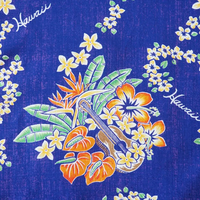 Hawaii Lei Purple Hawaiian Rayon Shirt - Made
