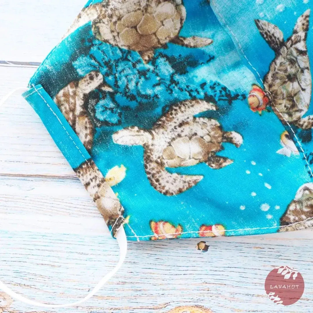 Hawaiian Face Mask • Aqua Honu - Made in Hawaii