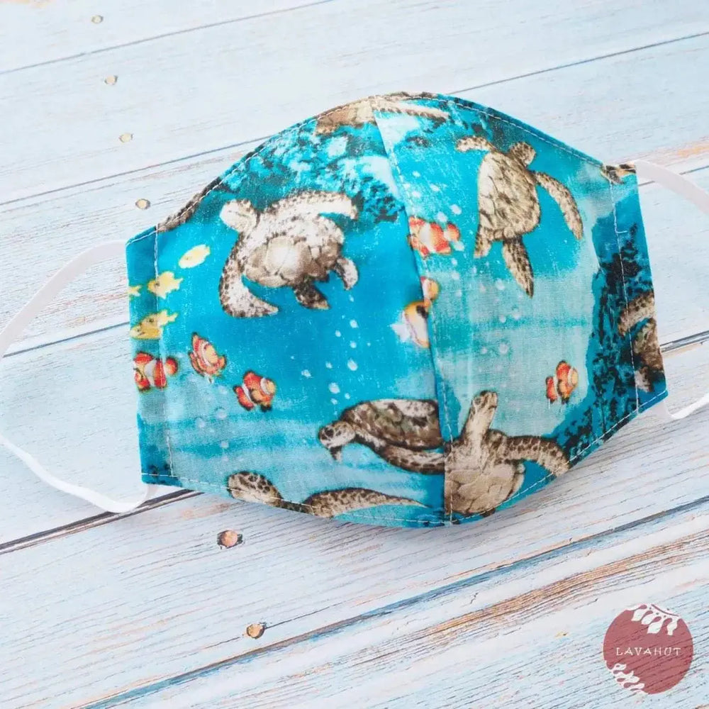 Hawaiian Face Mask • Aqua Honu - Made in Hawaii