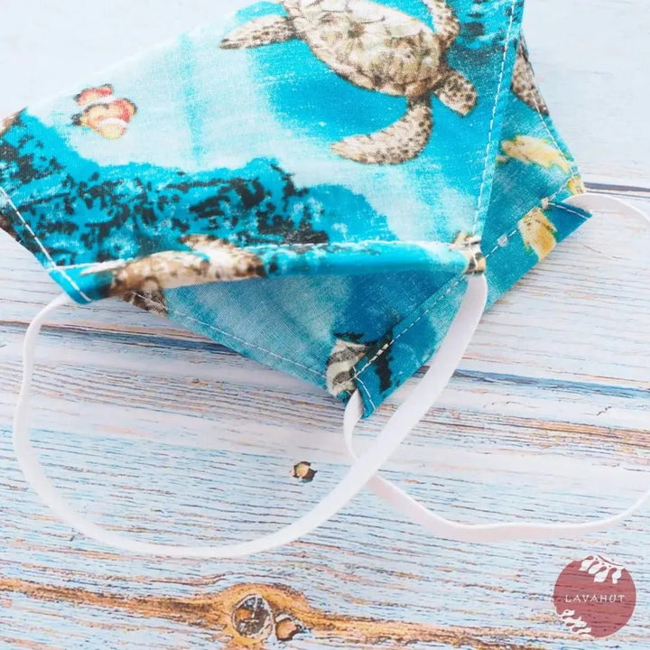 Hawaiian Face Mask • Aqua Honu - Made in Hawaii