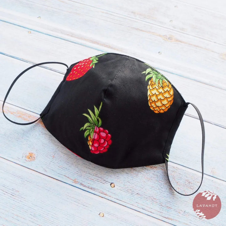 Hawaiian Face Mask • Black Fruity - Made in Hawaii